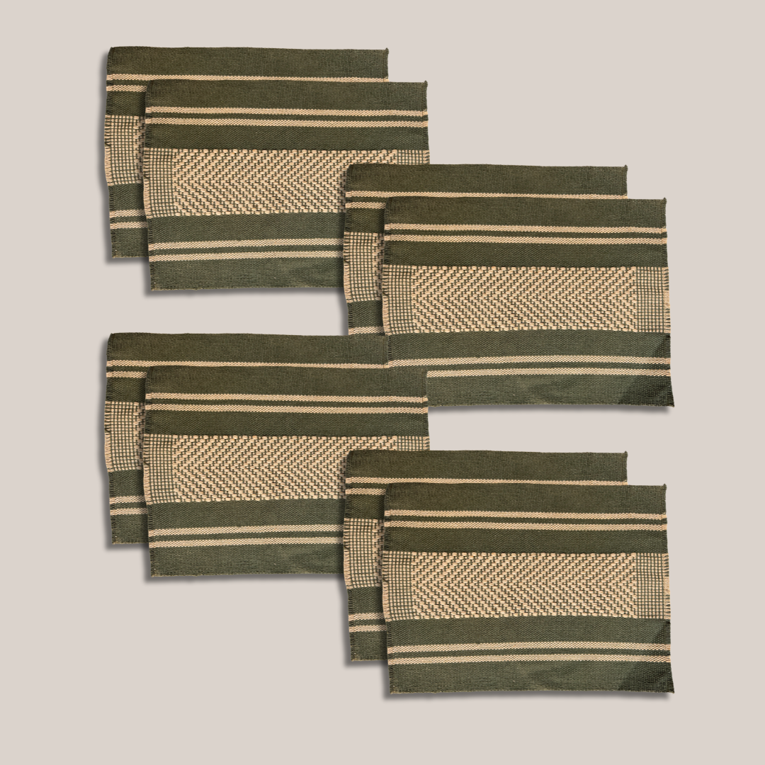 Manteles Individuales Martha, Verde Olivo