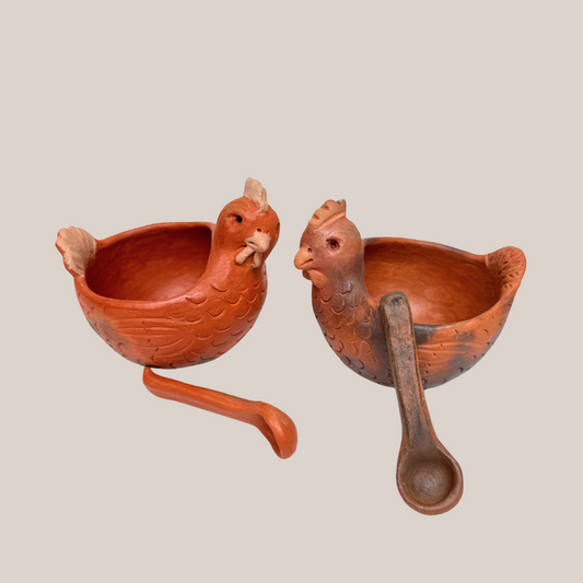 Set 2 Salseras Gallina con Cuchara