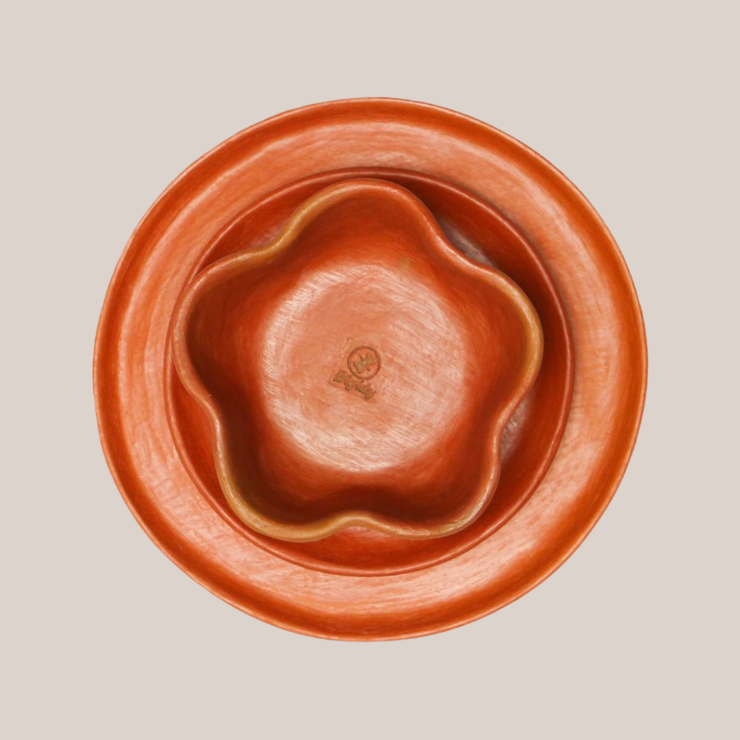 Tazón Flor, Vajilla Artesanal | Anaranjado