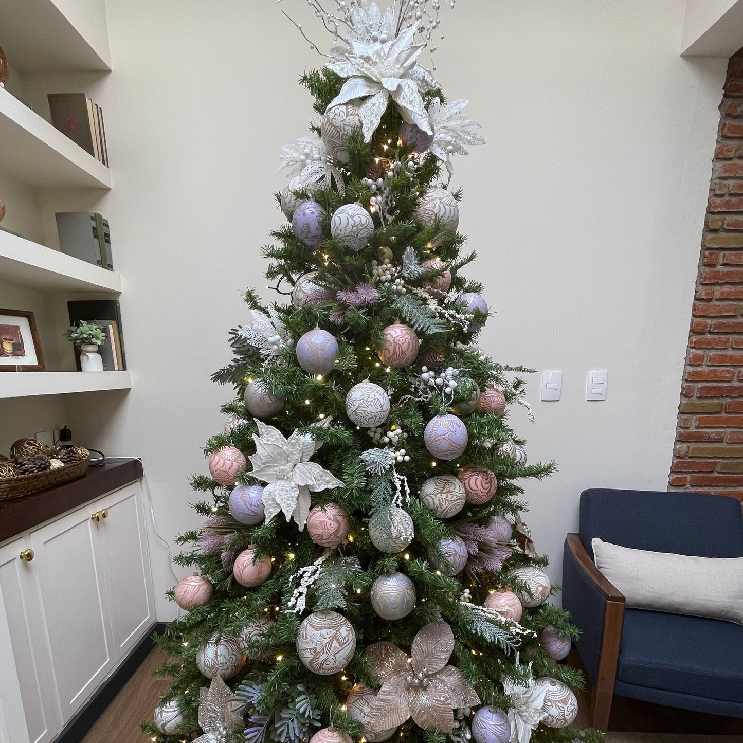 Set de Esferas Naturales Medianas, Blanco Perla