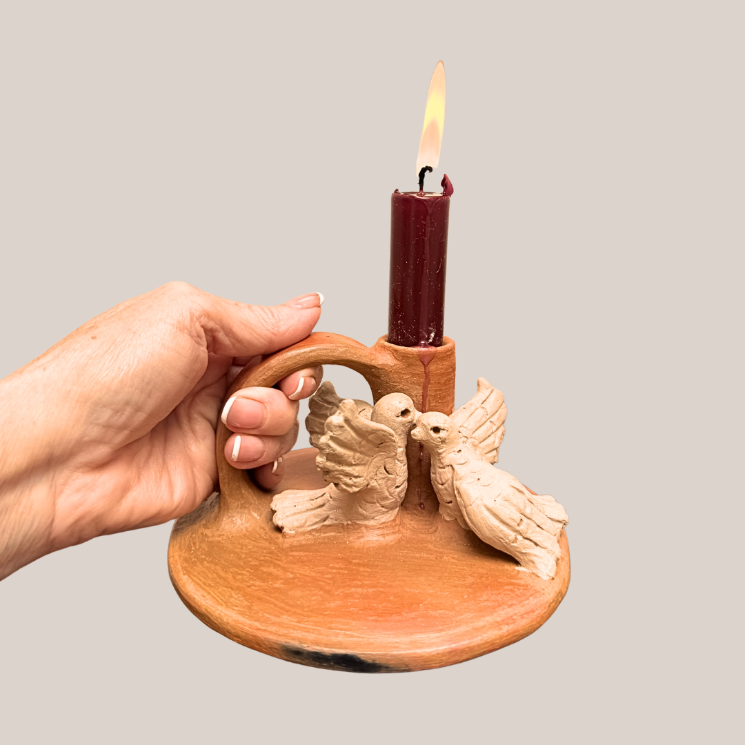 Set 2 Portavelas con Palomas