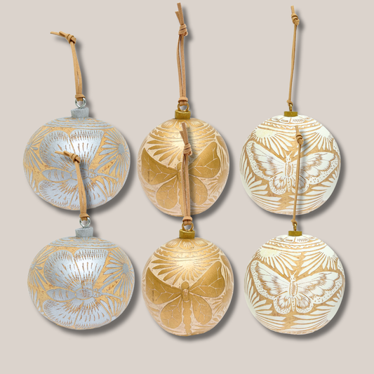 Set de Esferas Naturales Medianas, Tonos Neutros