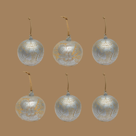 Set de Esferas Naturales Medianas / Gris Plata