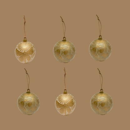 Esfera Natural con Cordón Gamuza | Oro Viejo (Set 6 Piezas)