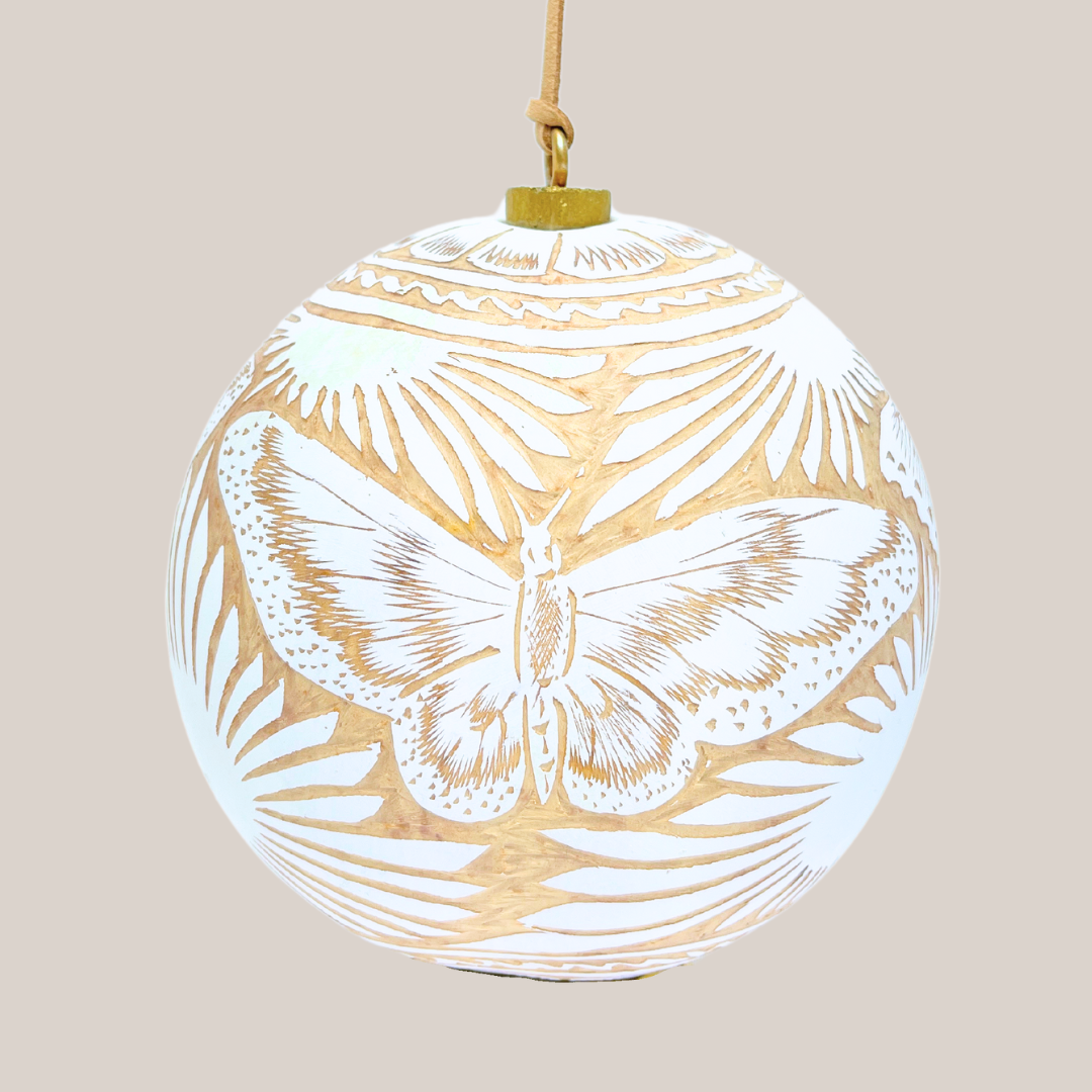 Esfera Natural Mediana | Blanco Perla