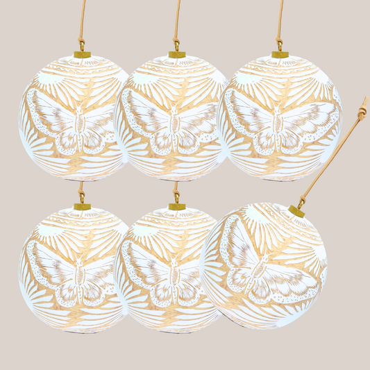 Set de Esferas Naturales Medianas, Blanco Perla