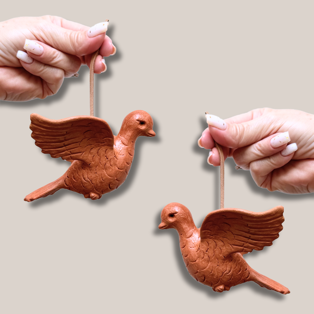 2 Palomas pequeñas, ornamento navidad