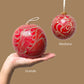 Esfera Natural con Cordón Gamuza | Rojo Carmín (Set 6 Piezas)