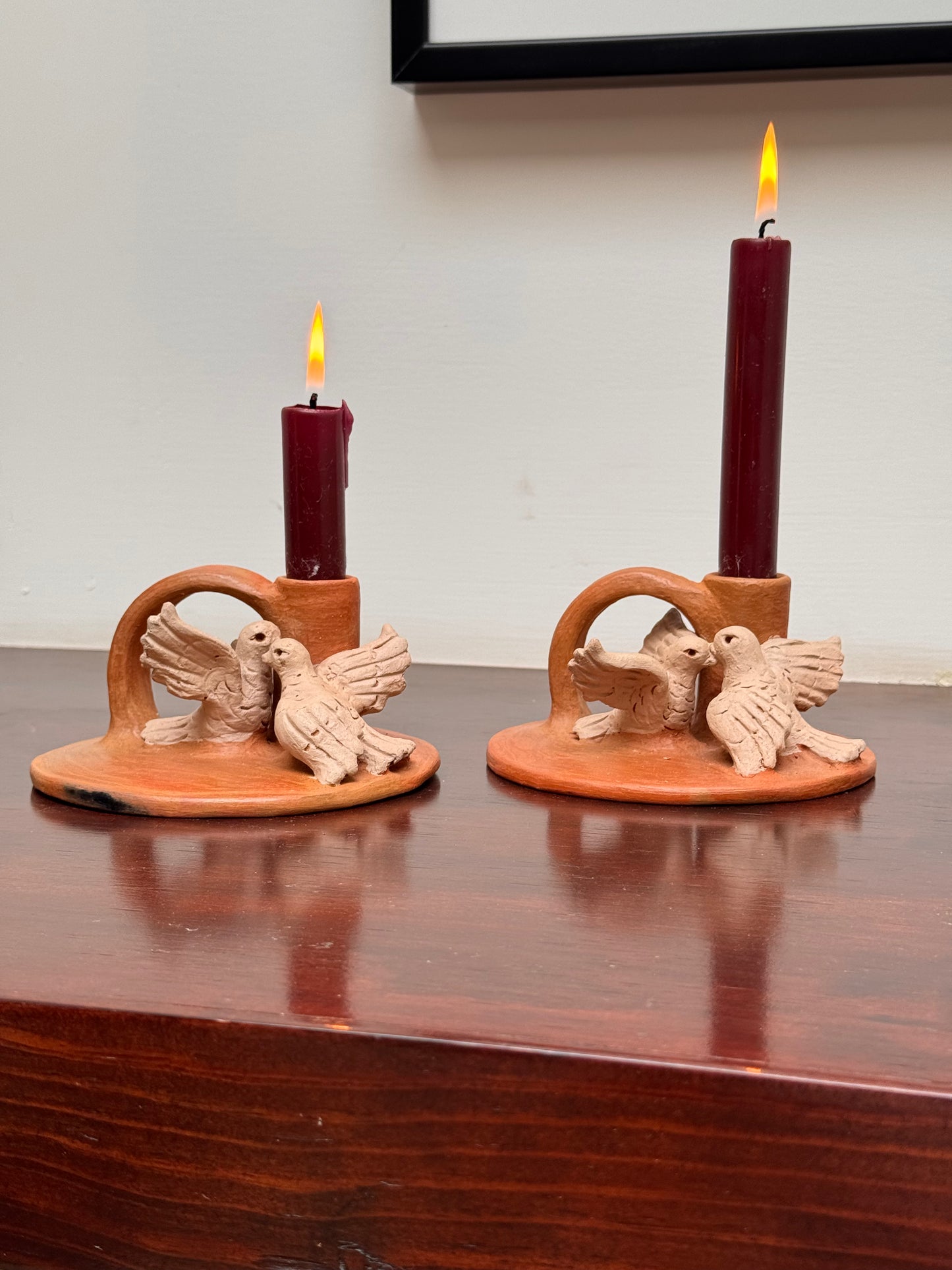 Set 2 Portavelas con Palomas