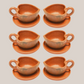 Set 6 Tazas Corazón con Plato