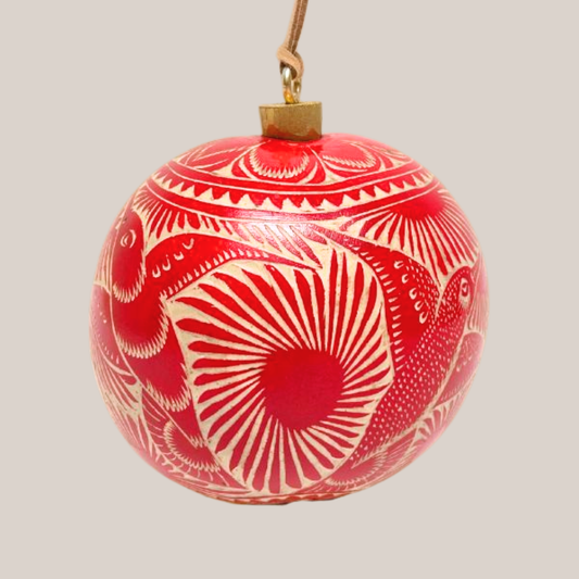 Esfera Natural Mediana | Rojo Carmín